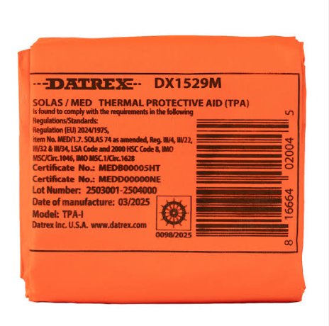 THERMAL PROTECTIVE AIDS (TPA) SOLAS-